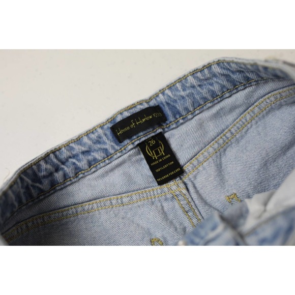 House of Harlow 1960 Womens Distressed Denim Short Size 26 Mid-Rise Light Blue - Picture 5 of 11